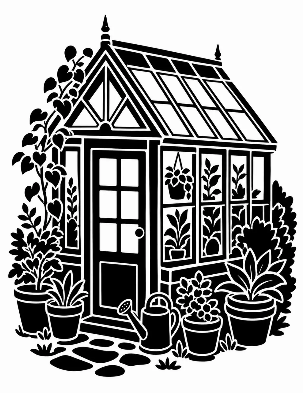 botanicals monochrome coloring book
