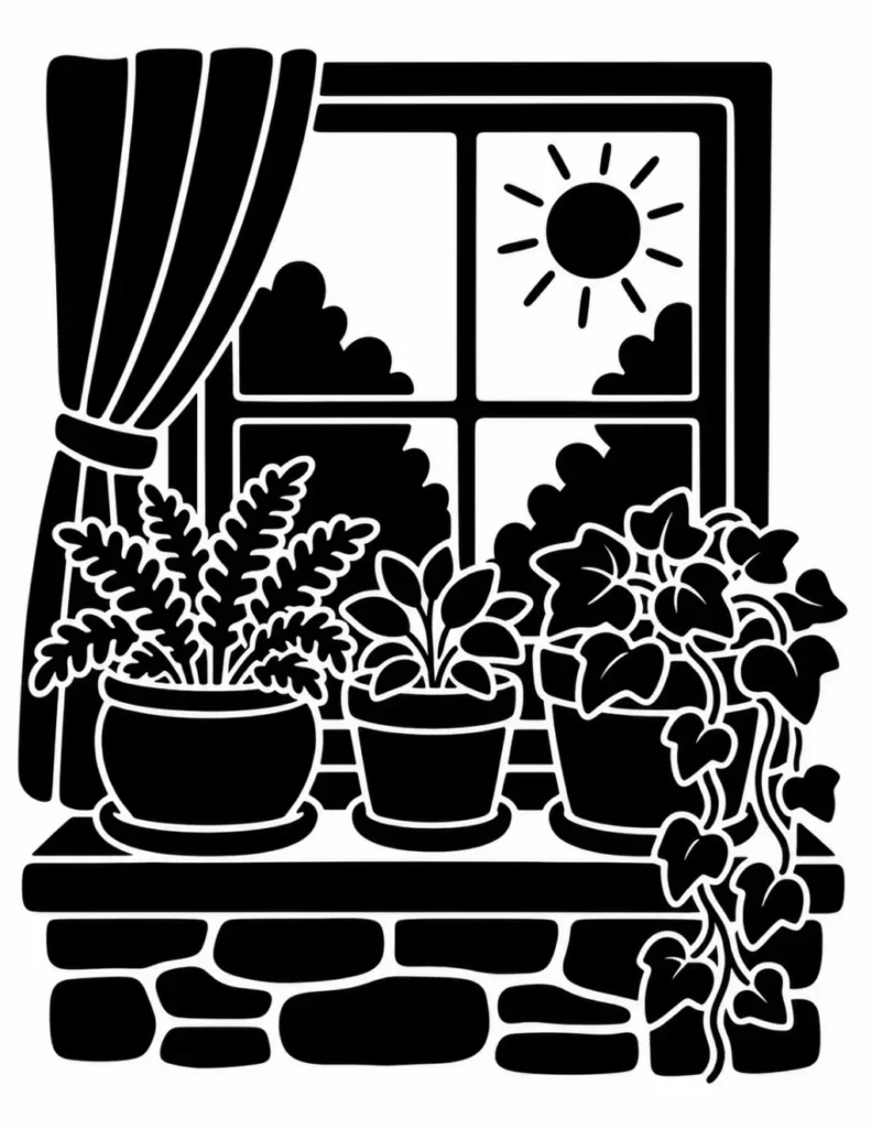 botanicals monochrome coloring book